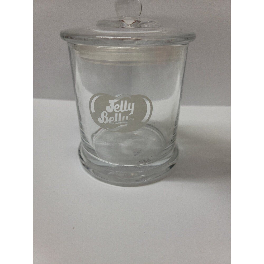 Jelly Belly Glass Apothecary Style Candy Jar Etched with Logo & Secure Lid